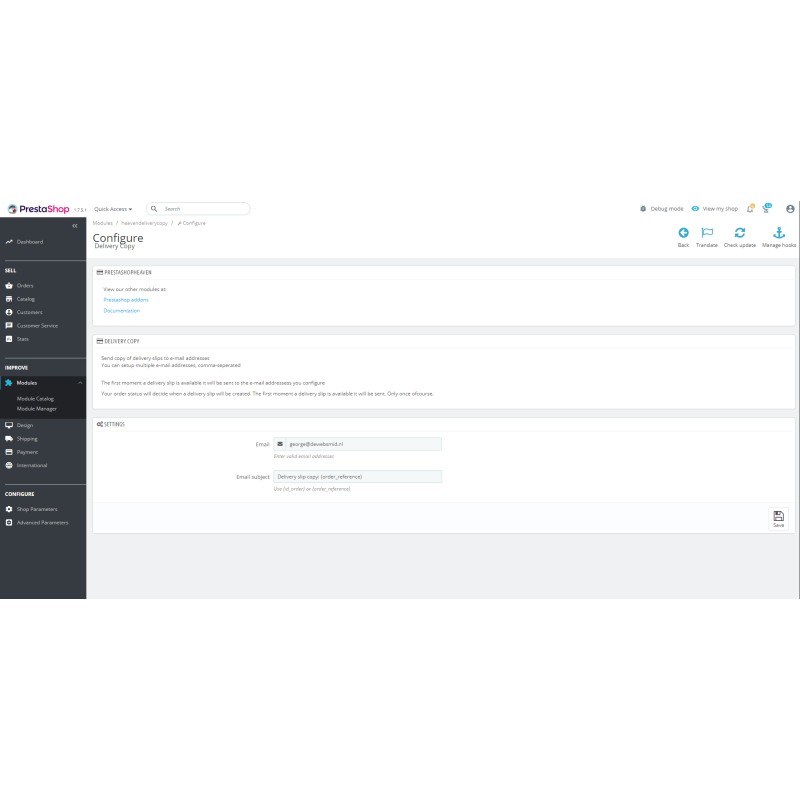 Pakbon kopie pdf e-mail