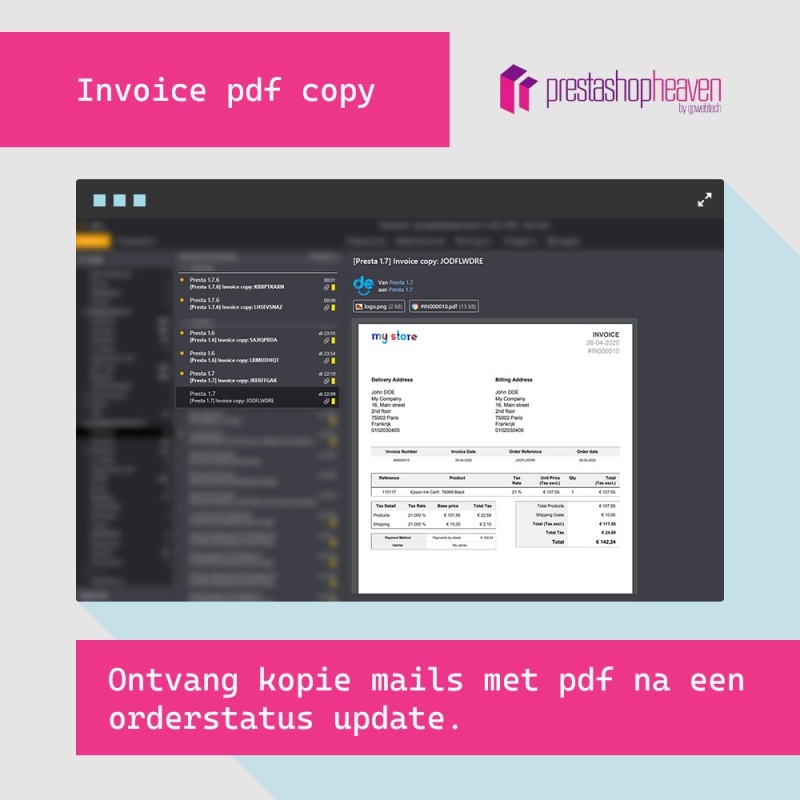 Invoice copy pdf e-mail